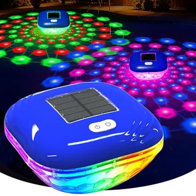Luxfero Schwimmende Poolbeleuchtung Solar, Pool Lichter Schwimmend mit Lichtshow, LED Poolbeleuchtung, Tastenbedienung Pool beleuchtung Unterwasser,IP68 Wasserdichter Whirlpool Lichter für Spa-1 Stück