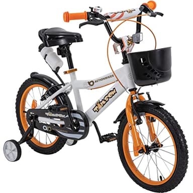 Actionbikes Kinderfahrrad Timson - 16 Zoll - V-Break Bremse - Stützräder - Luftbereifung - Ab 4-7 Jahren - Jungen & Mädchen - Kinder Fahrrad - Laufrad - BMX - Kinderrad (Timson 16 Zoll)