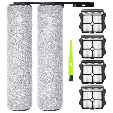 6 Stück Bürstenrolle Zubehör Ersatzteile für Tineco Floor ONE S5/Floor One S5 Pro 2 Nass- und Trockensauger(2 Bürstenwalze + 4 HEPA-Filter)
