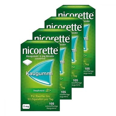 Nicorette 2 mg Nikotinkaugummi freshmint zur Rauchentwöhnung 4 x 105 Stück