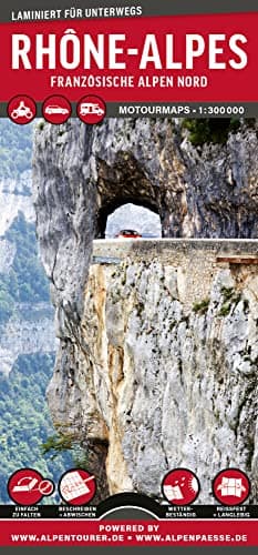 MoTourMaps Rhône-Alpes (Französische Alpen Nord) Auto- und Motorradkarte 1:300.000: reißfest • wasserfest • beschreibbar (MOTOURMAPS: Laminierte Auto- und Motorrad-Straßenkarten für unterwegs)