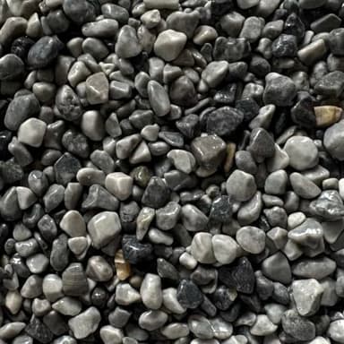 Steinteppich Epoxidharz Set Innen & Außen (ca. 28kg / 2-2,5m²) | 16 Farben | 25kg 2-4mm Marmorkies + 3L, 2K Epoxidharz Bindemittel | Für Balkon, Terrasse, Treppen, Garage (Grigio Bardiglio)