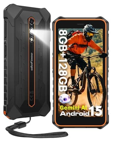 Ulefone Rugking 2 Pro Android 15 Outdoor Smartphone, Octa-Core Outdoor Handy Ohne Vertrag 8GB+128GB/2TB, 5.45" 90Hz Baustellenhandy, 4550mAh/NFC/GPS/DREI Kartenfächer/Taschenlampe/IP69K Wasserdicht
