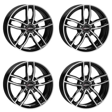 4x AUTEC Felgen Alufelgen MERCADOR 7.5x17 ET42 5x112 Schwarz poliert kompatibel mit Mercedes-Benz C GLB B CLA A SLC GLA E SLK