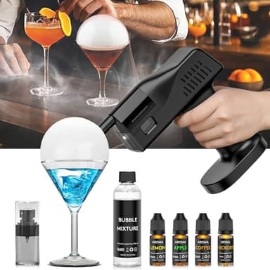 Seihoae Elektrische Rauchpistole für Cocktails, EIN Tasten Bedienung, Handgerät, mit 1,4 Zoll Farbdisplay, für Barkeeper, Bar, Party, Wein, Getränke, Kaffee