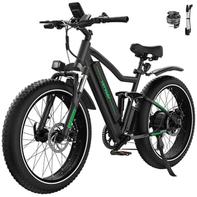 HITWAY E Bike Elektrofahrrad für Erwachsene 26 Zoll 4.0 Fat Tire Ebikes, 48V 15Ah Mountain E-MTB Fahrrad,Pedelec,7 Gang,bis 70-150km