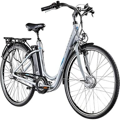 ZÜNDAPP Green 2.7 28 Zoll E-Bike E Cityrad Damenrad Pedelec Elektrofahrrad Damen Fahrrad 700c (grau, 48 cm)