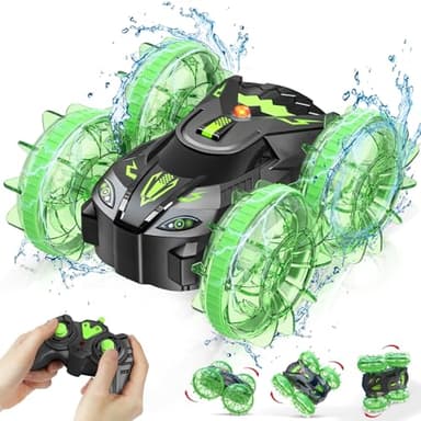 Nawerhfe Amphibienfahrzeug Ferngesteuertes Auto 3 4 5 6 7 8 Jahre, RC Auto Car Spielzeug ab 3-12 Jungen Geburtstags Geschenke Junge Indoor & Outdoor Spielzeug für Kinder 2.4Ghz
