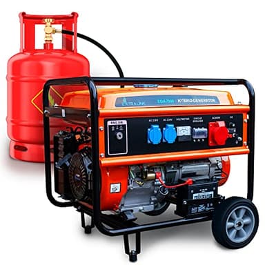 Extralink Stromerzeuger 7500W Benzin/GAS | Notstromaggregat mit 192F-Motor, reinem Sinus, 2× 230 V & 1× 400 V CEE, Elektrostart & Überlastschutz | mobil & leise für Haus, Garten, Werkstatt & Camping