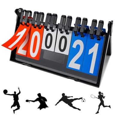 WPPQWP Anzeigetafel, 6-Stellige Digit Flip Anzeigetafel, Punktetafel Digital, Tragbare Tischplatte Scoreboard, Punktezähler für Sport Tischtennis Basketball Volleyball Wettkämpfe Indoor Outdoor