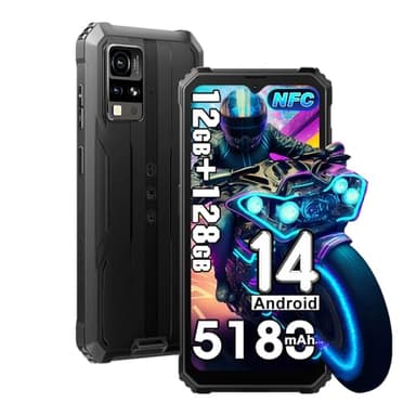 Blackview BV4800 Pro Outdoor Handy ohne Vertrag Android 14, 12GB+128GB/1TB Baustellenhandy, 6.56" HD+ Outdoor Smartphone Wasserdicht IP68, 16MP Kamera, 5180mAh,NFC/Dual SIM 4G/5G WiFi/OTG/GPS/FM