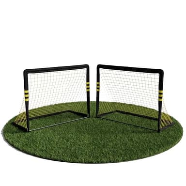 FRIEDO Pop-up (2er Set) Fußballtor Kinder inkl. Tragetasche I 90x120cm I CE-geprüft I Rostfrei & wetterfest I Fussball Tor mit stabilen Bodenhaken I In 5 Sek. aufgestellt I Popup Goal for Outdoor