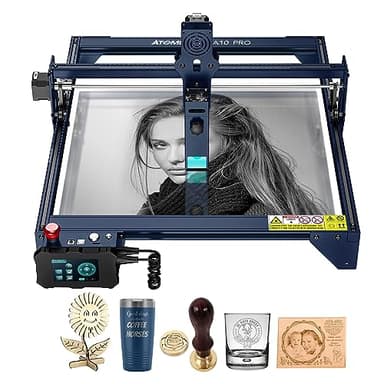 ATOMSTACK A10 PRO Laser Graviermaschine 50W, Laserschneider mit 10W Ausgangsleistung, Offline-Gravur & Touch-Steuerung, Dual Compressed Spot für Holz, Metall, Acryl, Leder, Keramik, 11000mm/min