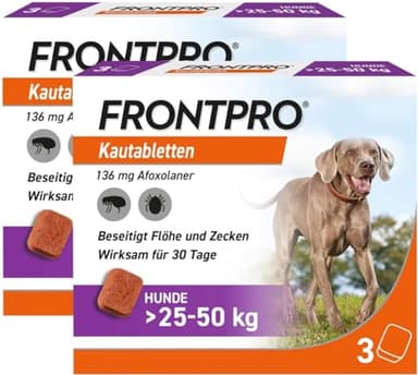 Frontpro 136 mg für Hunde 25-50 kg 2 x 3 Kautabletten