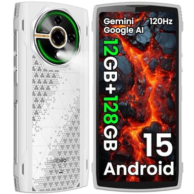 LAGENIO Panther 2 Outdoor Smartphone Ohne Vertrag Android 15, 12GB+128GB/1TB Outdoor Handy, 6,7 Zoll HD+ 120Hz, 5150mAh(18W) 16MP+8MP Kamera Baustellenhandy, 3 Card Slots/IP68/69K/NFC/Face ID/OTG