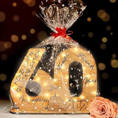 YUNLI Holz-Schild Gästebuch, 60 Geburtstag Frauen & Männer, 60 Geburtstag Jubiläum, 2026 Holzschild Gästebuch Geburtstag als Personalisierbares Geschenk, Deko Zahlen 60 Jahre mit Jahreszahlen