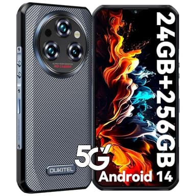 OUKITEL WP35 Telephone Portable Incassable 5G - 24GO(8+16)+256GO,Telephone Incassable 11000mAh,5G Dual SIM,6.6" FHD+, Telephone Portable Android 14,64MP Caméra Primaire,GPS/NFC/OTG/2Ans Garantie,Noir