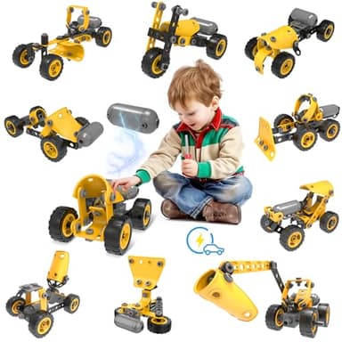 ACELIFE Bausteine STEM Spielzeug 10 in 1 Konstruktionsspielzeug mit Elektromotor, Bildungsbaustein 112 Stück Bauen Spielzeug Pädagogische 5 6 7 8 9 10+ Jahre Jungen und Mädchen