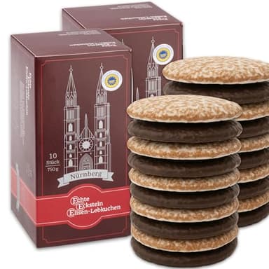 Lebkuchen Eckstein - 20 Stück gemischt - 1500g - Nürnberger Elisenlebkuchen