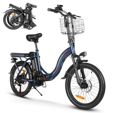 SAEMBIKE Elektrofahrrad Für Erwachsene, 250W Klappbares Elektrofahrrad Mit 36V 13AH Abnehmbarem Akku, Geschwindigkeit 25KM/H und Reichweite 110KM, 20„* 2.35“ Fetter Reifen E-Bikes Für Stadtpendler