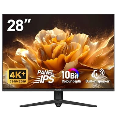 Gawfolk Gaming Monitor 28.5 Zoll 4K 60Hz, IPS PC Bildschirm mit Lautsprecher 3840 x 2560P, Computerbildschirm mit FreeSync, HDMI, DisplayPort, 178° Weiter Betrachtungswinkel, unterstützt VESA 75*75MM