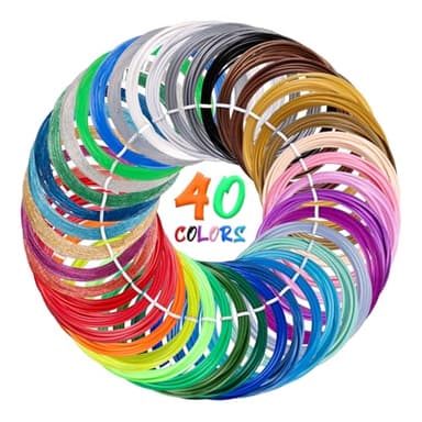 Kretrum 40 Farben 3D Stift Filament PLA 1.75mm 3D Druck Stift Filament Nachfüllungen Kompatibel mit MYNT3D SCRIB3D NICHT Fit Filapen jede Farbe 3M Total 394 Fuß