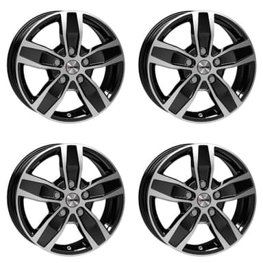 4x AUTEC Felgen Alufelgen QUANTRO 7.0x17 ET51 5x112 Schwarz poliert kompatibel mit Mercedes-Benz Vito V Viano Marco Polo EQV