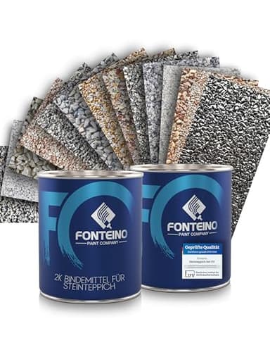 Fonteino Steinteppich Außen Komplettset – 25 kg Marmorkies Bianco Carrara 1-4mm + 1,5 kg UV-geschütztes Bindemittel – Ideal für langlebige Außenflächen, 2 m² Abdeckung