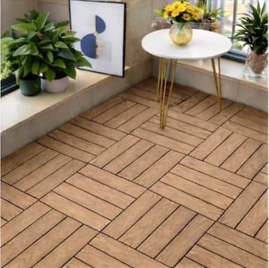 RHP 22 x Premium WPC Klickfliesen – Terrassen- & Balkonfliesen 30x30 cm, Holzoptik, wasserfest, korrosionsbeständig, Stecksystem, einfach verlegbar (JS-1)