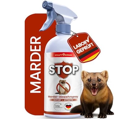 KRAFTKÖNIG Marderspray 500 ml – Hochwirksamer Marderschreck für Auto, Motorraum, Dachboden, Garage & Garten – Effektive Marderabwehr mit Langzeitschutz, sofort einsatzbereit