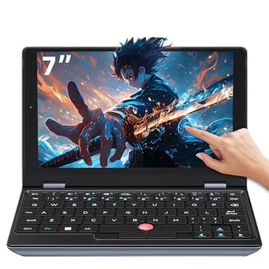 Rumtuk 7,0-Zoll Touchscreen Mini-Laptop, Celeron N100 (bis zu 3,4 GHz), 16GB RAM DDR4, 1T SSD, Webcam, Ganzmetall, Ultraleicht & tragbar- PC Notebook für Arbeit, Studium und Unterhaltung, Schwarz