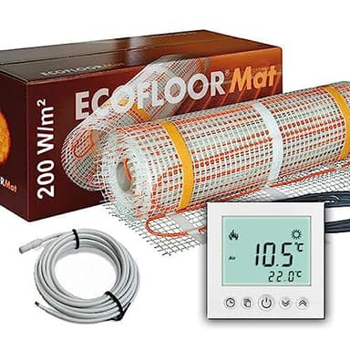 3 qm PREMIUM Fußbodenheizung elektrisch 600 Watt Fliese Bad Heizmatte mit Thermostat Saxa31 3 m²