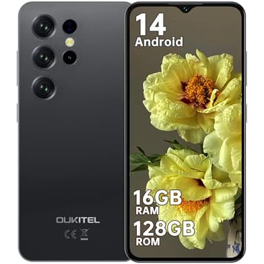 OUKITEL C2 Handy Ohne Vertrag - 16GB+128GB /1TB Smartphone Günstig Android 14, 6.52 Zoll Smartphone Ohne Vertrag, 5000mAh Simlockfreie Handys, 13MP+5MP, Dual SIM 4G Face ID/OTG/GPS/3.5mm Jack,Schwarz