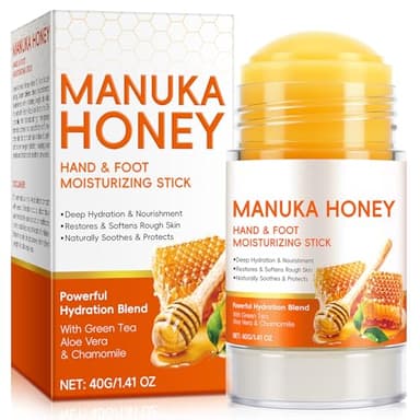 Manuka Honig Fersen & Ellbogencreme - Feuchtigkeitsspendende & Peelende Pflege für Trockene, Rissige Fersen & Füße, Erweichende Hornhautentfernung, für Glatte, Gesunde Haut, 40g