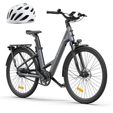 A Dece Oasis ADO E-Bike Air28 Pro Elektrofahrrad,Pedelec Riemenantrieb,Citybike,e Bike 28 Zoll, 2 Gang, Automatikschaltung, Heckmotor, Gepäckträger, ebike Damen/Herren (Gray)