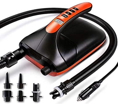 Ruitx Electric SUP Pump, 20PSI luftpumpe elektrisch 12V DC Pumpe Hochdruck mit Intelligente Zweistufige Inflation Auto-Off, für Aufblasbares Paddle Board Boote Wassersport