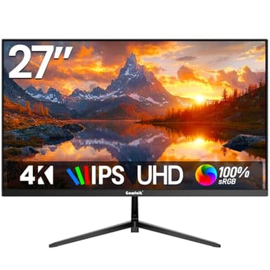 Gawfolk 4K IPS 27 Zoll Monitor 60Hz, PC Bildschirm UHD 3840 x 2160p Rahmenloses Computerbildschirm für Home Office Business, DP, HDMI, VESA 75 * 75MM