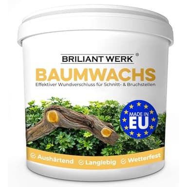 Briliantwerk®️ 800g Baumwachs Wundverschluss I Wundverschluss für Bäume für eine schnelle Heilung I Unser Baumharz bildet eine robuste, wetterfeste Schutzschicht I Geeignet für alle Pflanzen