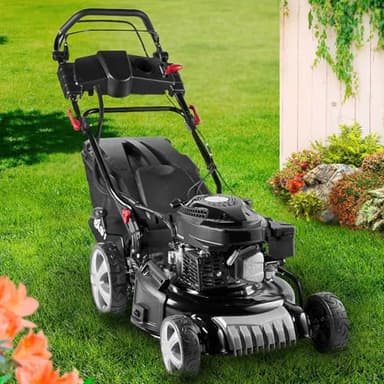 BRAST Benzin Rasenmäher mit Antrieb | 3,5kW(4,76PS) | Elektrostart | 46cm Schnittbreite | viele Modelle | TÜV | 4 Takt OHV Motor | 30-80mm Schnitthöhe | 60L Fangkorb | Stahlgehäuse | 18170 Estart