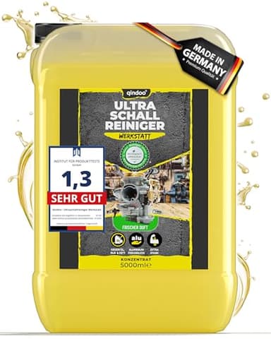 Qindoo 5L Ultraschallreiniger Werkstatt Aluminium Reiniger, Auto Ultraschall Vergaserreiniger Motorteile I Kanister (5 Liter)