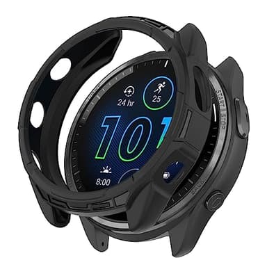 SumRioo Hülle Kompatibel mit Garmin Forerunner 965, Anti-Fleck, Kratzfest, Stoßfeste Kompatibel mit Garmin Forerunner 965 Ultradünne TPU Schutzhülle, Schwarz