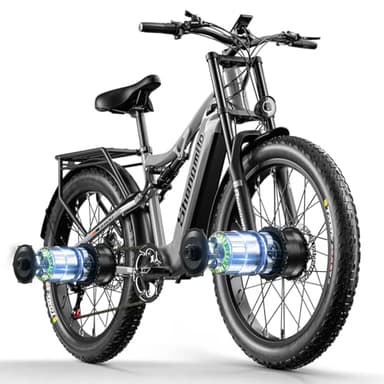 Shengmilo S600 Doppelmotor Elektro-Mountainbike, 48V17.5AH Batterie 7 Gang Ölbremse ebike, Dual Shock Elektrofahrrad, DREI Fahrmodi