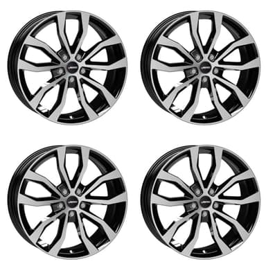 4x AUTEC Felgen Alufelgen UTECA 8.5x19 ET56 5x112 Schwarz poliert kompatibel mit Mercedes-Benz GL GLE GLS M
