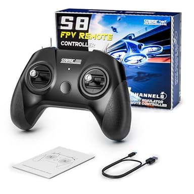 STARTRC S8 RC Flight Simulator Fernbedienung- 8 Kanäle FPV Drohne Games Controller Unterstützung Populäres System&Plattform- Ideal für Anfänger Piloten Berufsausbildung Erfahrung(Modus 2) (Schwarz)