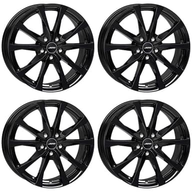 4x AUTEC Felgen Alufelgen BRIXEN 7.0x17 ET42 5x112 Schwarz kompatibel mit Mercedes-Benz C B A GLA GLB Marco Polo E Vito CLA V SLK