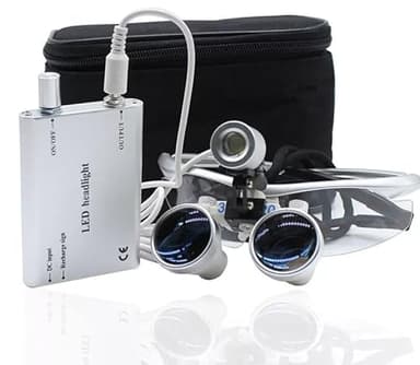 Lupenbrille Zahnarzt, Dental Lupenbrilles mit LED Scheinwerfer Headlight Licht, 3.5X 420mm Lupenbrille mit Licht Zahnarzt für Alle Type von Chirurgischen Operation