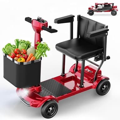 TODIMART Elektromobil mit 4 Rädern X17, Elektromobil für Senioren, 25-30 km Reichweite, 130 kg Belastbarkeit, Anti-Kipp-Design, Austauschbarer Akku, Faltbares Design