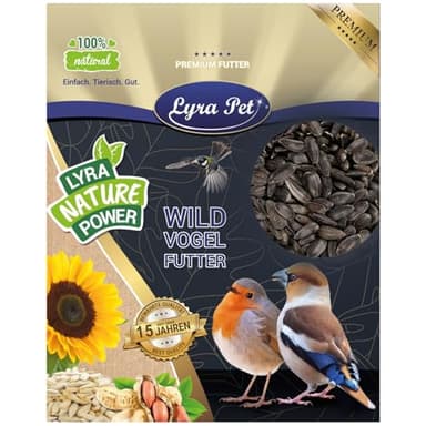 Lyra Pet® | 25 kg Sonnenblumenkerne Schwarz | Wildvogelfutter Ganzjährig | Ideal für Kleine Vögel | Vogelfutter für Gartenvögel | Mit Höchstem Ölgehalt | Spendet Energie im Sommer und Winter