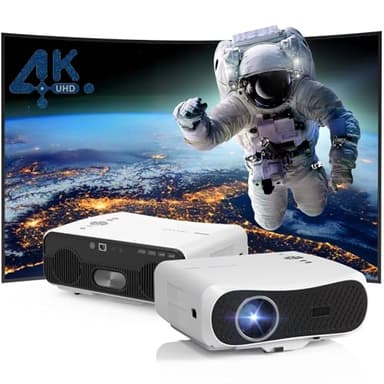 Smart 4K Beamer LED Tageslicht Projektor 2400 ANSI HDR 10+ mit WiFi6 Bluetooth5.4 HDMI eARC/CEC, ToF-Autofokus 40W Lautsprecher DB-Audio für Heimkino, Filmabende, Gaming, Schlafzimmer und Fitness