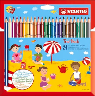 STABILO - Dreikant-Buntstift - Trio dick - 24er Pack und Spitzer